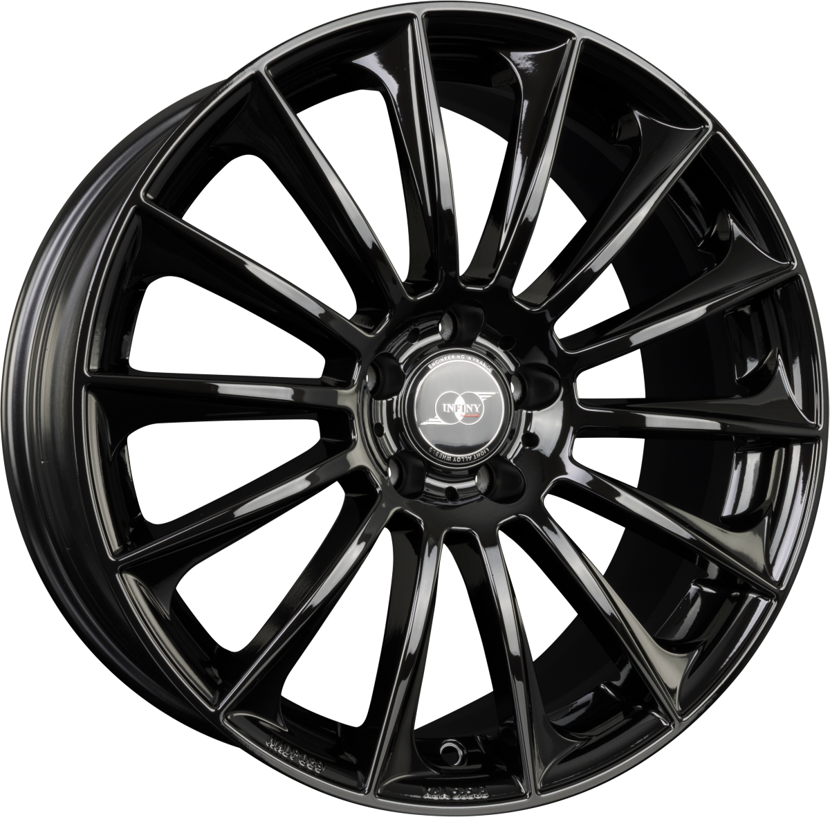 Infiny Stuttgart Noir Brillant - Bright Black Alufelge 7.5x17 Zoll ET45 LK 5x112 ML66.6 – Bild 2