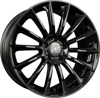 Infiny Stuttgart Noir Brillant - Bright Black Alufelge 7.5x17 Zoll ET45 LK 5x112 ML66.6 – Bild 2