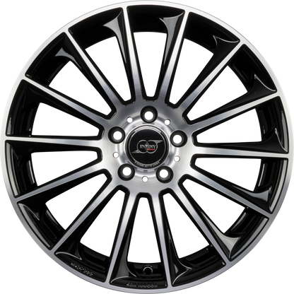 Infiny Stuttgart Noir Brillant Face Polie - Bright Black Machined Alufelge 8x19 Zoll ET35 LK 5x112 ML66.6