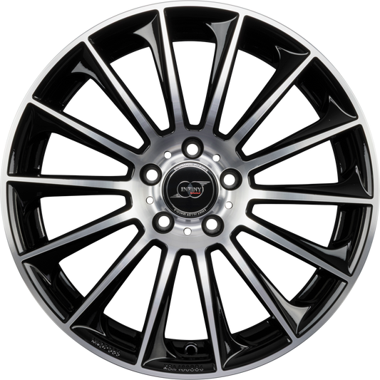 Infiny Stuttgart Noir Brillant Face Polie - Bright Black Machined Alufelge 8.5x19 Zoll ET32 LK 5x112 ML66.6