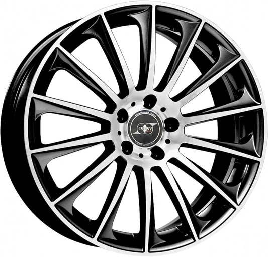 Infiny Stuttgart Noir Brillant Face Polie - Bright Black Machined Alufelge 8.5x19 Zoll ET32 LK 5x112 ML66.6