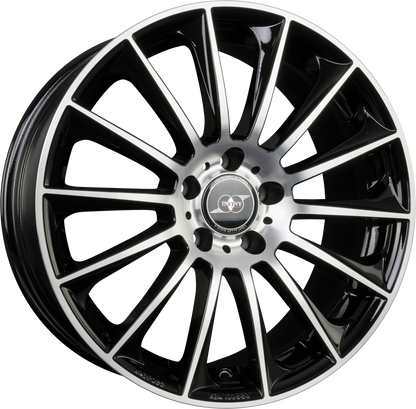 Infiny Stuttgart Noir Brillant Face Polie - Bright Black Machined Alufelge 8.5x19 Zoll ET32 LK 5x112 ML66.6 – Bild 2