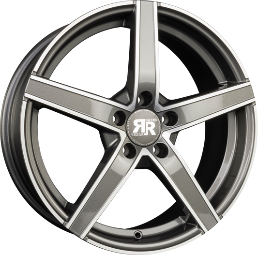 Racer Artic Evo Gris Face Polie - Gun Machined Face Alufelge 7x17 Zoll ET37 LK 4x100 – Bild 2