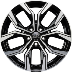 Racer Carver Noir Brillant Face Polie - Bright Black Machined Alufelge 7.5x18 Zoll ET40 LK 5x100 ML67.1