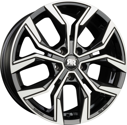 Racer Carver Noir Brillant Face Polie - Bright Black Machined Alufelge 7.5x18 Zoll ET44 LK 5x112 ML66.6 – Bild 2