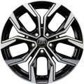 Racer Carver Noir Brillant Face Polie - Bright Black Machined Alufelge 7.5x17 Zoll ET40 LK 5x100 ML67.1