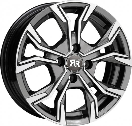 Racer Carver Noir Brillant Face Polie - Bright Black Machined Alufelge 6.5x16 Zoll ET42 LK 5x112 ML66.6