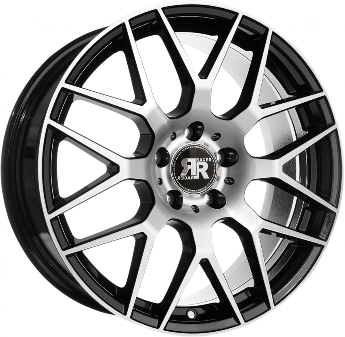 Racer Drifter noir brillant face polished Alufelge 7.5x17 Zoll ET35 LK 5x112 ML66.5