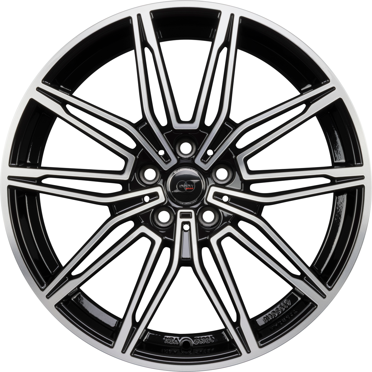 Infiny Welt Light Noir Brillant Face Polie - Bright Black Machined Alufelge 9x19 Zoll ET40 LK 5x112 ML66.6