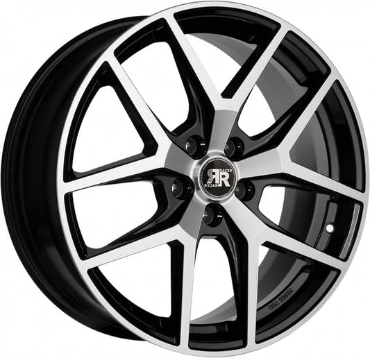 Racer Element noir brillant face polished Alufelge 9x19 Zoll ET35 LK 5x112 ML66.6