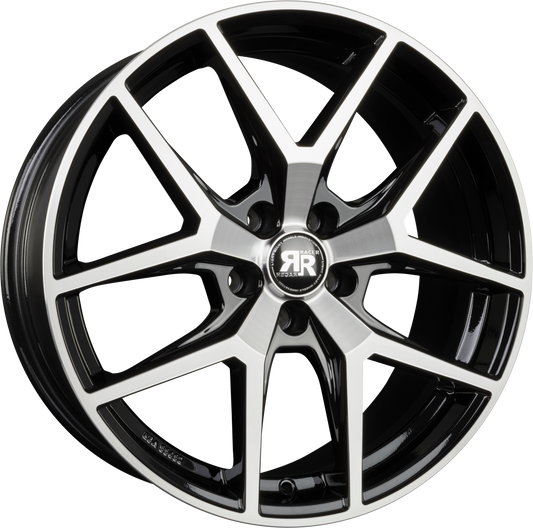 Racer Element Noir Brillant Face Polie - Bright Black Machined Alufelge 9x19 Zoll ET49 LK 5x112 ML66.6 – Bild 2