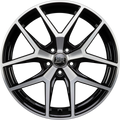 Racer Element Noir Brillant Face Polie - Bright Black Machined Alufelge 8x19 Zoll ET45 LK 5x108 ML65.1
