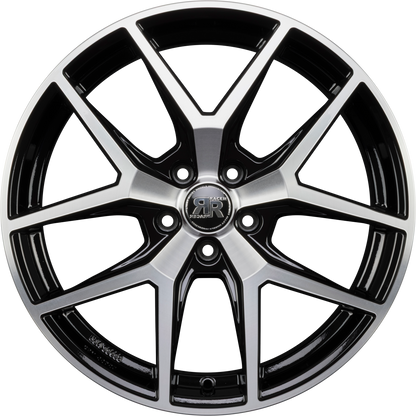 Racer Element Noir Brillant Face Polie - Bright Black Machined Alufelge 8x19 Zoll ET45 LK 5x108 ML65.1