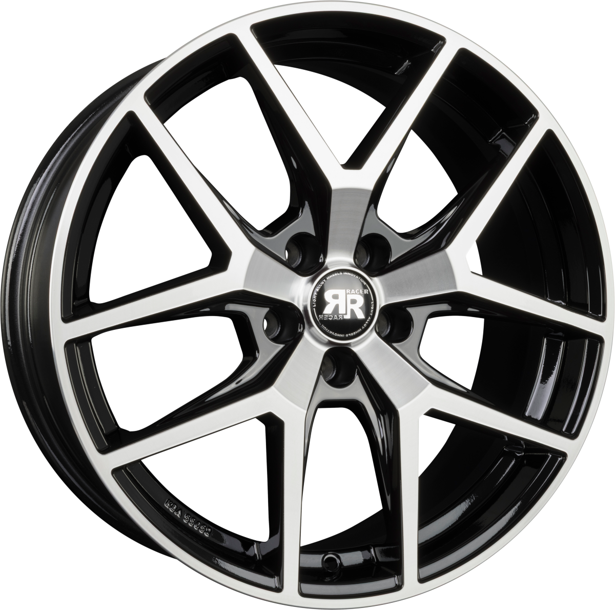 Racer Element Noir Brillant Face Polie - Bright Black Machined Alufelge 8x19 Zoll ET45 LK 5x108 ML65.1 – Bild 2