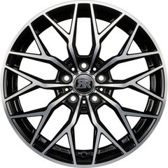 Racer Mygal Noir Brillant Face Polie - Bright Black Machined Alufelge 8x19 Zoll ET45 LK 5x114.3 ML67.1