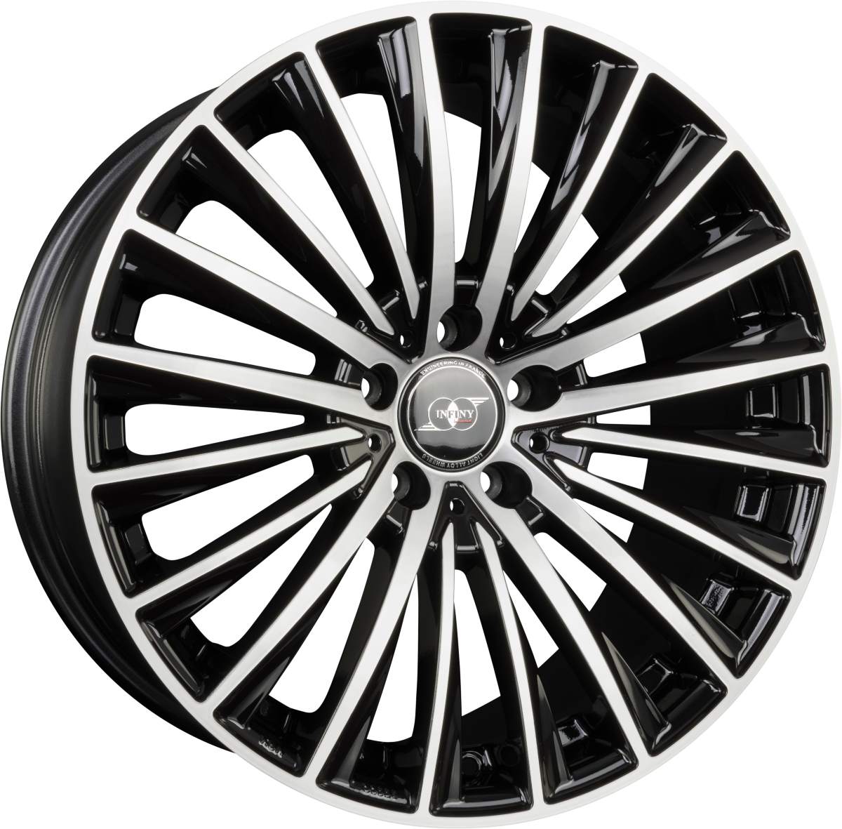 Infiny Vector Noir Brillant Face Polie - Bright Black Machined Alufelge 8x19 Zoll ET38 LK 5x112 ML66.6 – Bild 2