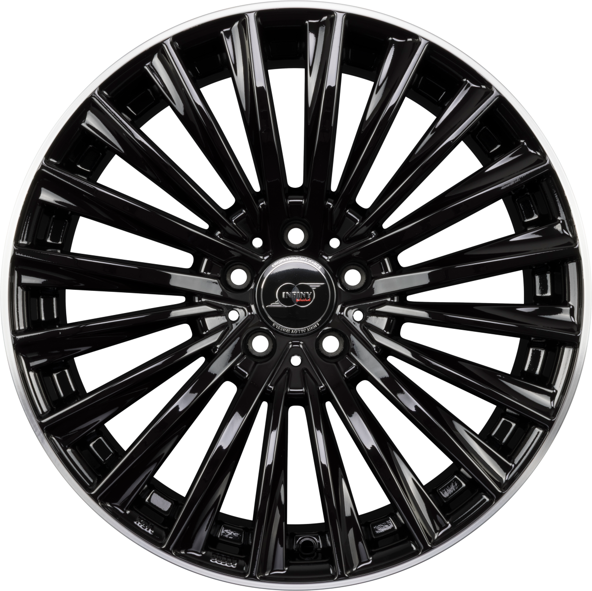 Infiny Vector Noir Brillant Bord Polie-Bright Black Lip Machined Alufelge 8x19 Zoll ET38 LK 5x112 ML66.6