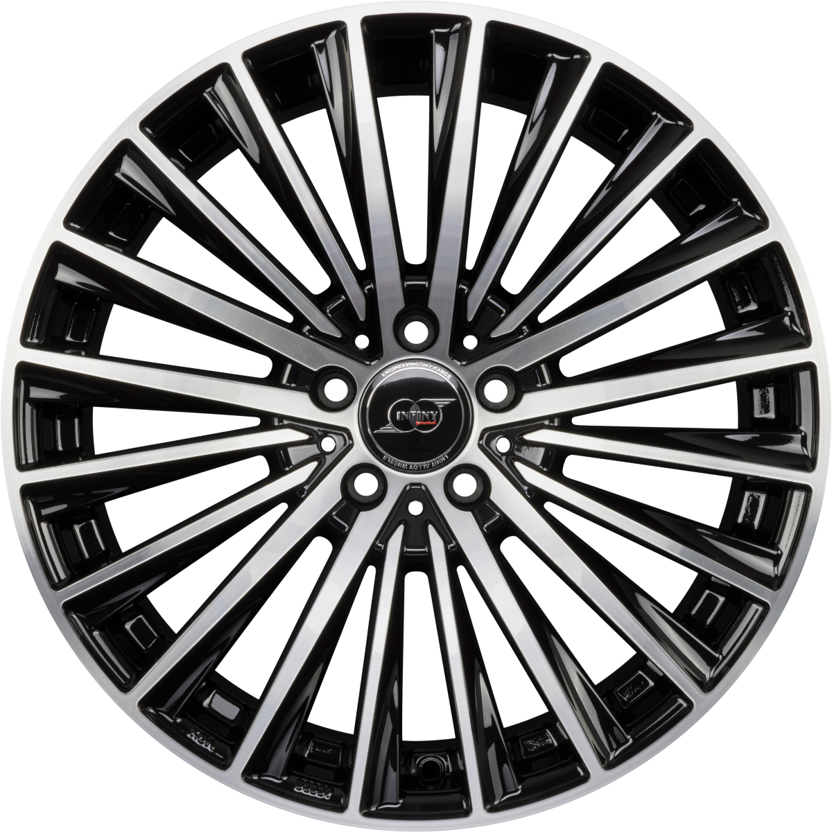 Infiny Vector Noir Brillant Face Polie - Bright Black Machined Alufelge 9x19 Zoll ET42 LK 5x112 ML66.6