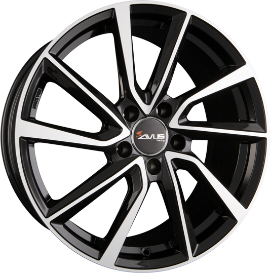 Avus Racing AC-518 Black Polished Alufelge 6x15 Zoll ET45 LK 5x114.3 ML73.1 – Bild 2