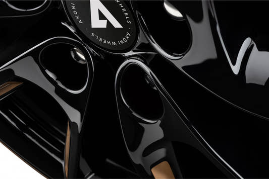 Akoni AK09 black glossy gold spoke rim Alufelge 8x19 Zoll ET50 LK 5x112 ML66.5 – Bild 2