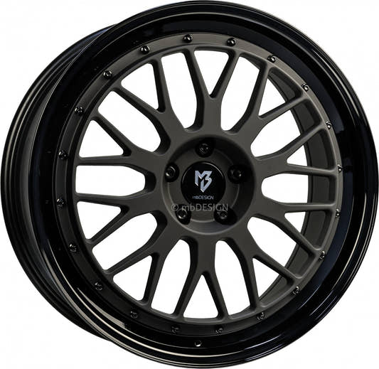 Mbdesign LV1 schwarz stumpfmatt/schwarz glänzend Alufelge 7x17 Zoll ET35 LK 4x100 ML67.1