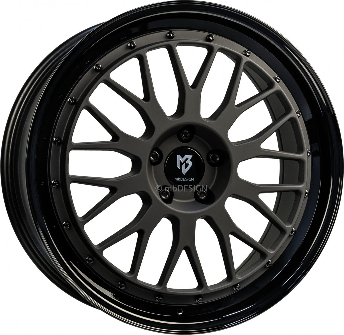 Mbdesign LV1 schwarz stumpfmatt/schwarz glänzend Alufelge 7x17 Zoll ET35 LK 4x100 ML67.1