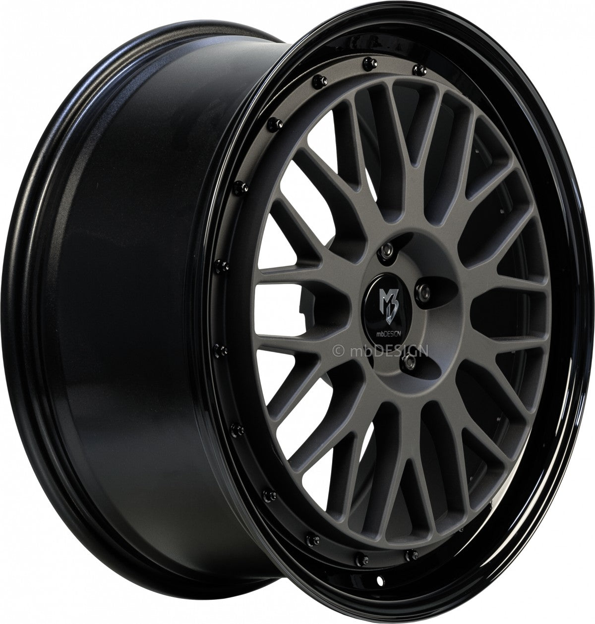 Mbdesign LV1 schwarz stumpfmatt/schwarz glänzend Alufelge 7x17 Zoll ET35 LK 4x100 ML67.1 – Bild 2