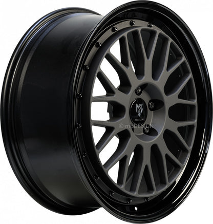 Mbdesign LV1 schwarz stumpfmatt/schwarz glänzend Alufelge 7x17 Zoll ET35 LK 4x100 ML67.1 – Bild 2