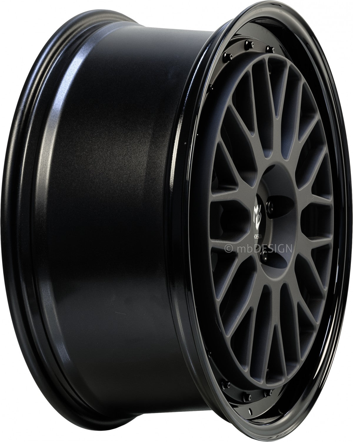 Mbdesign LV1 schwarz stumpfmatt/schwarz glänzend Alufelge 7x17 Zoll ET35 LK 4x100 ML67.1 – Bild 3
