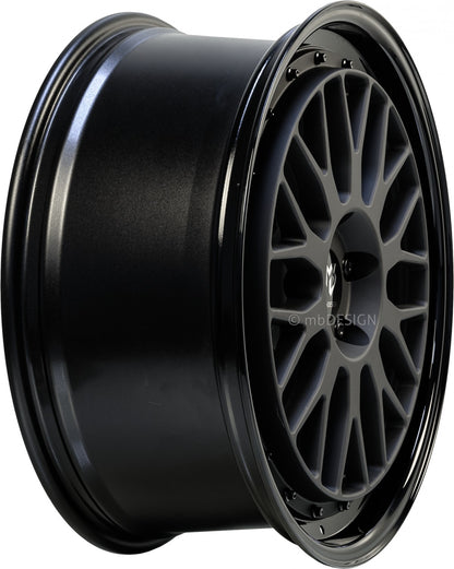 Mbdesign LV1 schwarz stumpfmatt/schwarz glänzend Alufelge 7x17 Zoll ET35 LK 4x100 ML67.1 – Bild 3