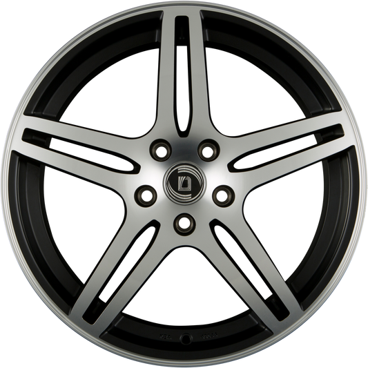 Diewe Chinque NERO MACHINED - Schwarz Matt Frontpoliert Alufelge 6.5x16 Zoll ET42 LK 5x114.3 ML67.1
