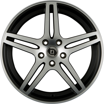 Diewe Chinque NERO MACHINED - Schwarz Matt Frontpoliert Alufelge 6.5x16 Zoll ET42 LK 5x114.3 ML67.1