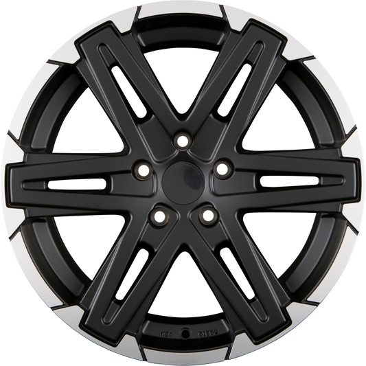 Diewe Grezzo NERO MACHINED - Schwarz Matt Frontpoliert Alufelge 8.5x18 Zoll ET40 LK 5x120 ML65.1