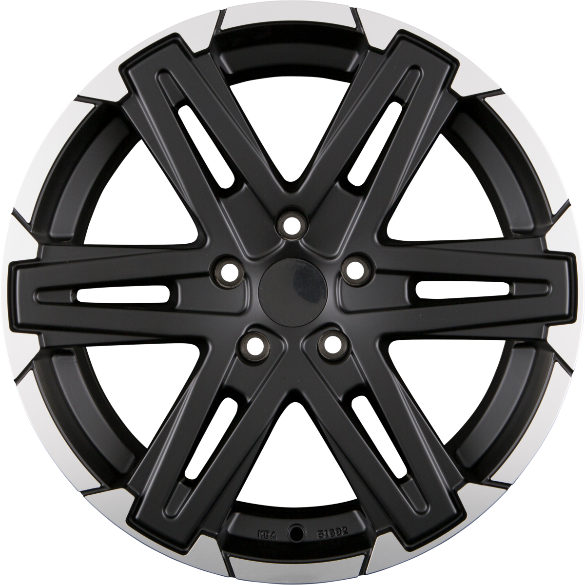 Diewe Grezzo NERO MACHINED - Schwarz Matt Frontpoliert Alufelge 8.5x18 Zoll ET40 LK 5x120 ML65.1