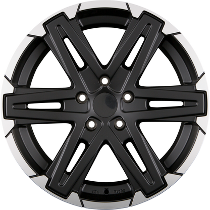Diewe Grezzo NERO MACHINED - Schwarz Matt Frontpoliert Alufelge 8.5x18 Zoll ET40 LK 5x120 ML65.1