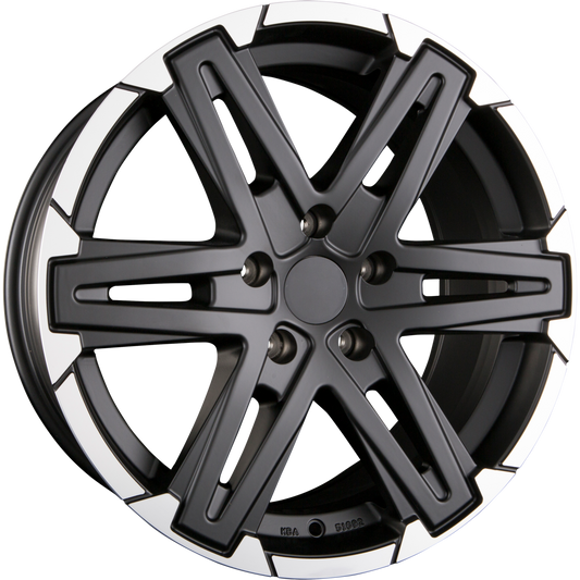 Diewe Grezzo NERO MACHINED - Schwarz Matt Frontpoliert Alufelge 8.5x18 Zoll ET40 LK 5x120 ML65.1 – Bild 2