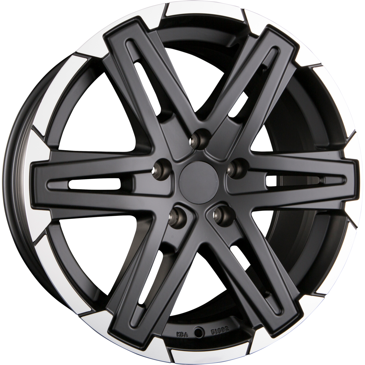 Diewe Grezzo NERO MACHINED - Schwarz Matt Frontpoliert Alufelge 8.5x18 Zoll ET40 LK 5x120 ML65.1 – Bild 2