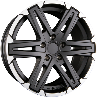 Diewe Grezzo NERO MACHINED - Schwarz Matt Frontpoliert Alufelge 8.5x18 Zoll ET40 LK 5x120 ML65.1 – Bild 2