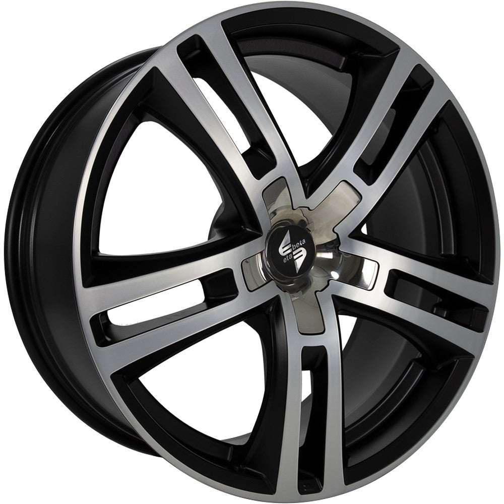 Etabeta Uriel black matt polish - inox cap 10x20 ET35 - LK5/112 ML66.5