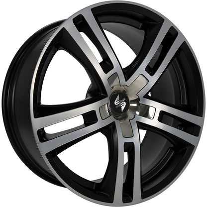 Etabeta Uriel black matt polish - inox cap 10x20 ET35 - LK5/112 ML66.5