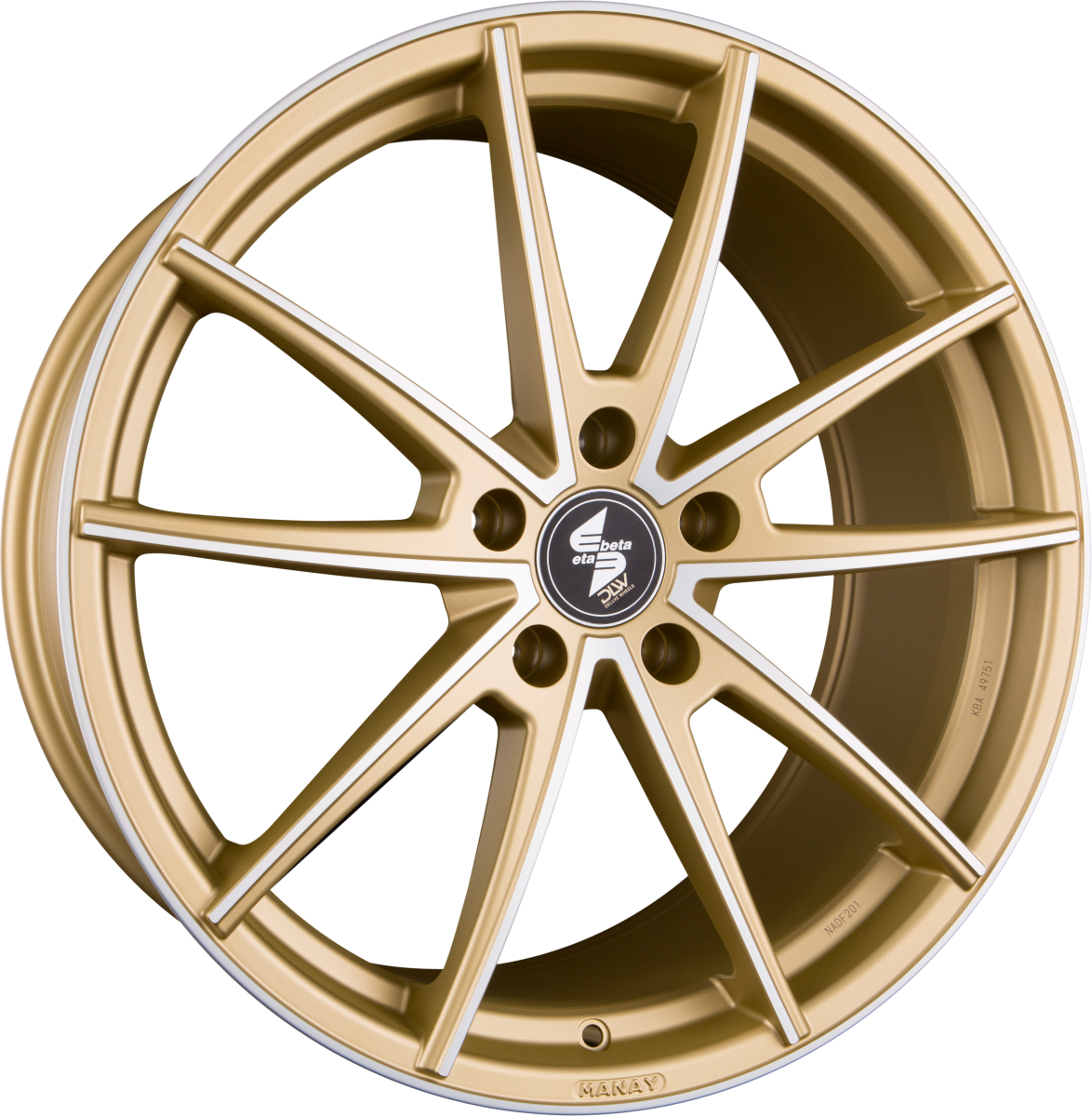 Etabeta Manay Gold Matt Full Polish Alufelge 8.5x19 Zoll ET47 LK 5x112 ML78.1 – Bild 2
