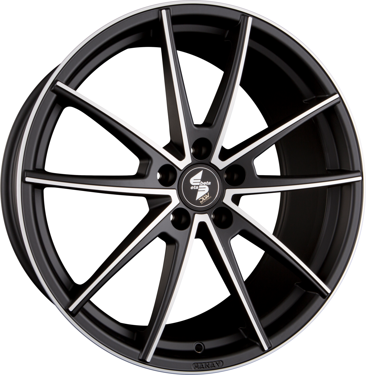 Etabeta Manay Black Matt Full Polish Alufelge 8.5x19 Zoll ET47 LK 5x112 ML78.1 – Bild 2