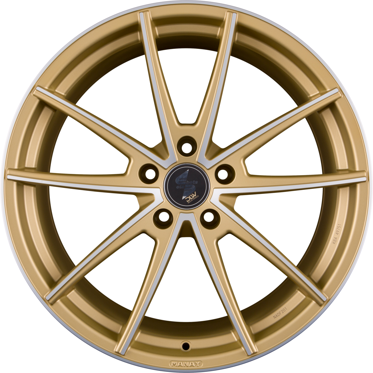 Etabeta Manay Gold Matt Full Polish Alufelge 9.5x19 Zoll ET35 LK 5x112 ML78.1