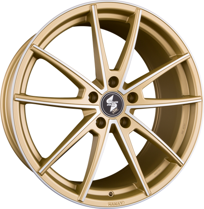 Etabeta Manay Gold Matt Full Polish Alufelge 9.5x19 Zoll ET35 LK 5x112 ML78.1 – Bild 2