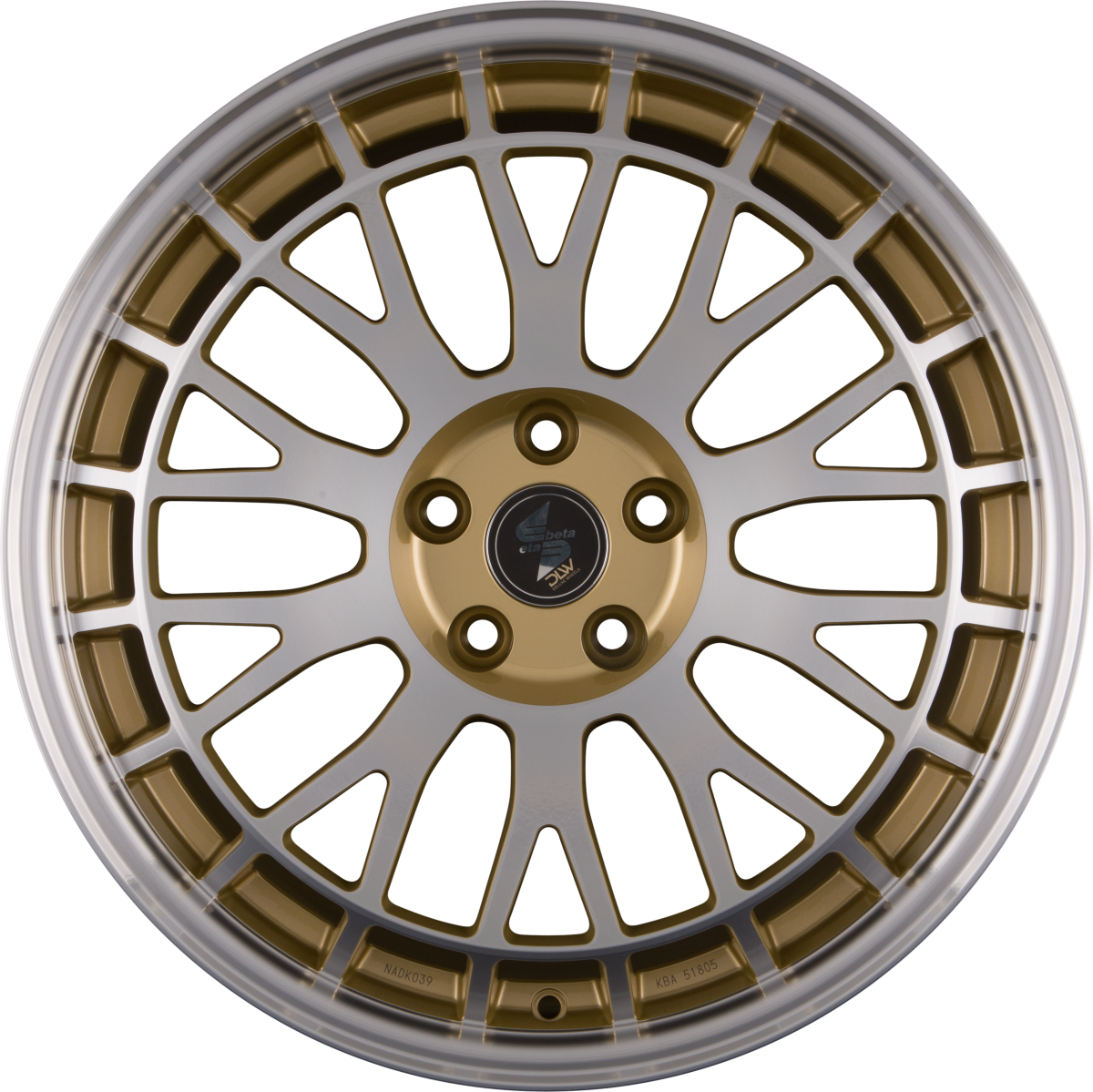 Etabeta Unit Shiny Gold Lip Face Polished Alufelge 8.5x19 Zoll ET50 LK 5x112 ML78.1