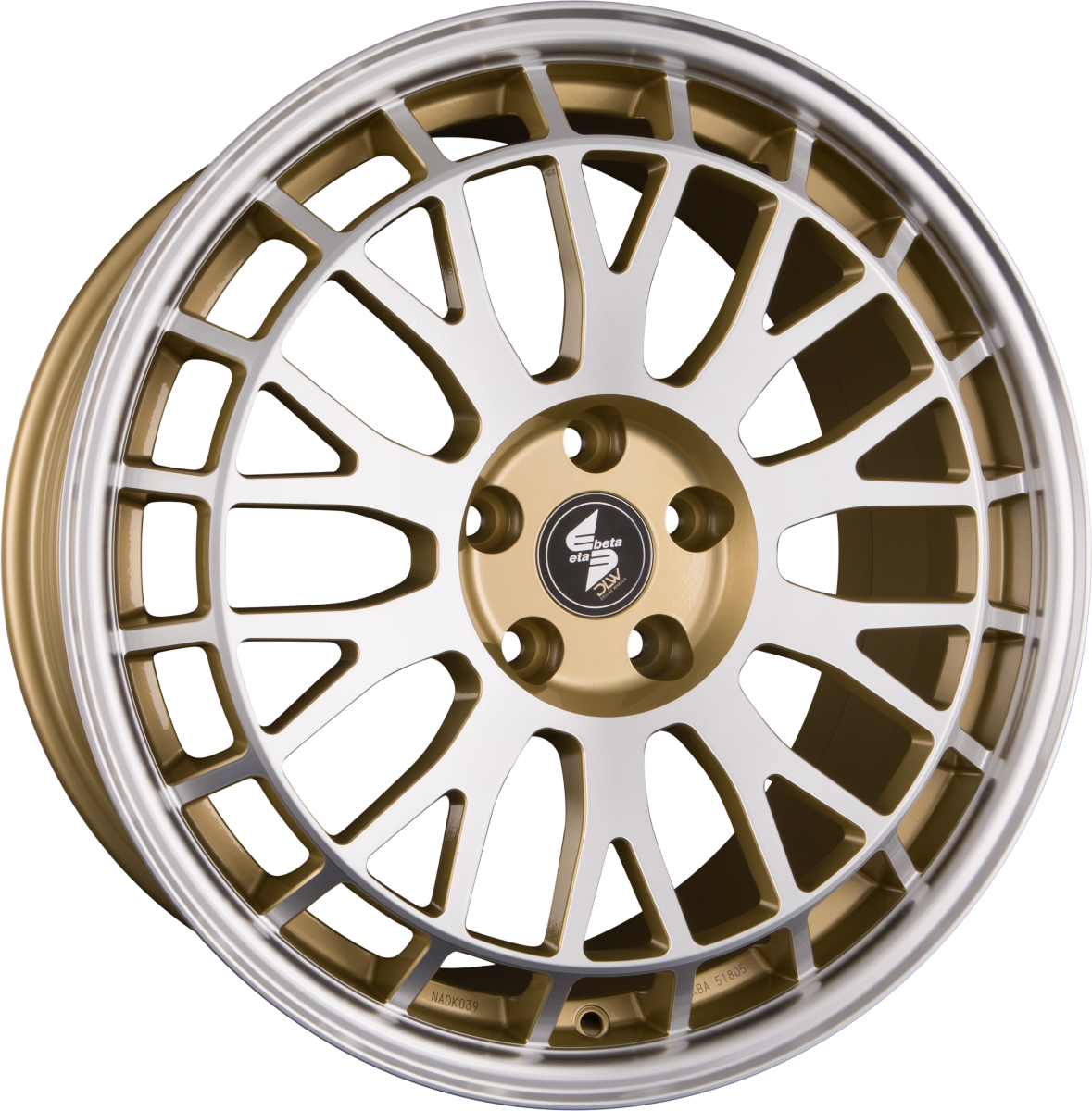 Etabeta Unit Shiny Gold Lip Face Polished Alufelge 8.5x19 Zoll ET60 LK 5x112 ML78.1 – Bild 2