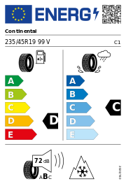 Continental ContiWinterContact TS 830 P AO 3PMSF FR 235/45 R19 99V Winter