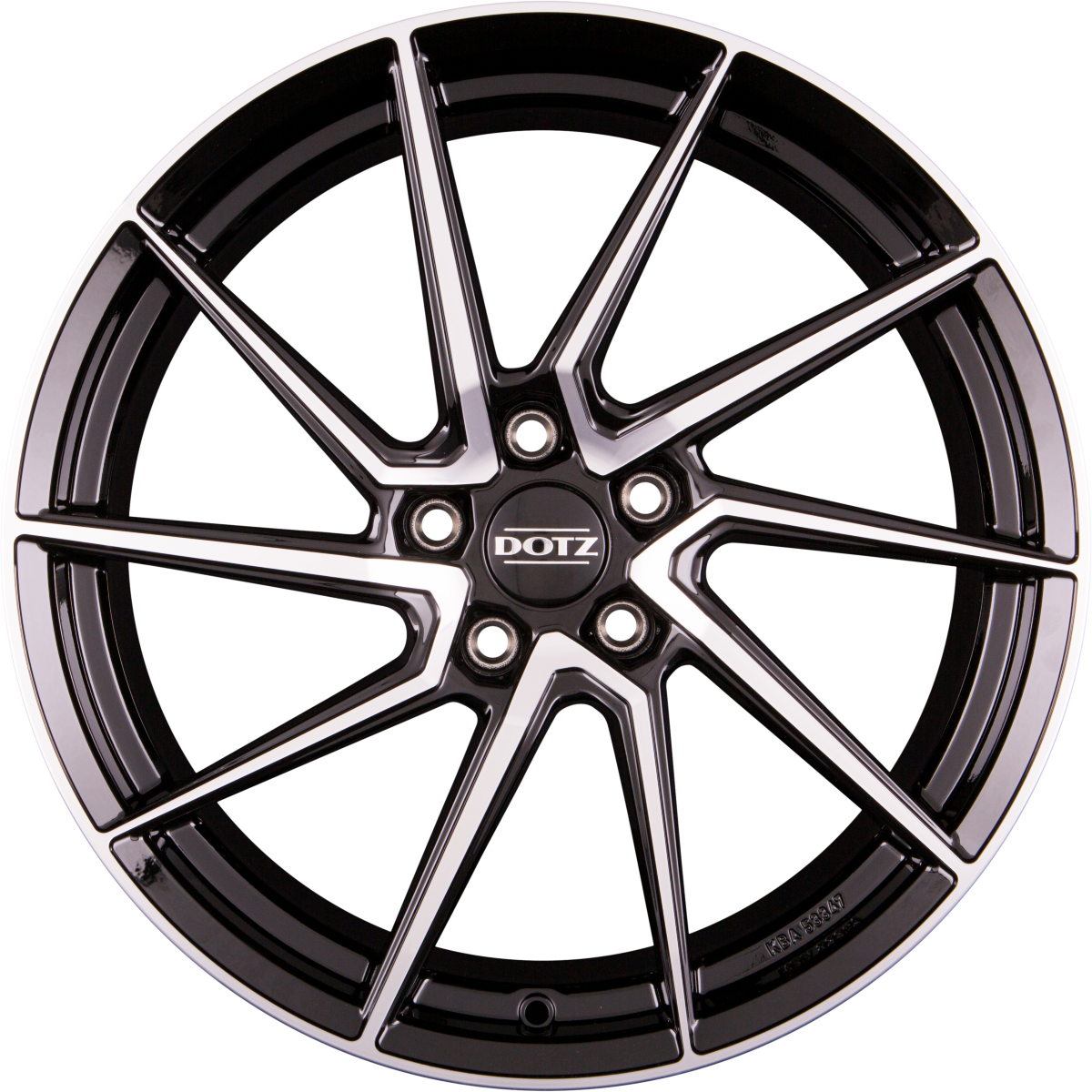 Dotz Spa DARK - Schwarz Glänzend Frontpoliert Alufelge 8x18 Zoll ET40 LK 5x114.3 ML71.6