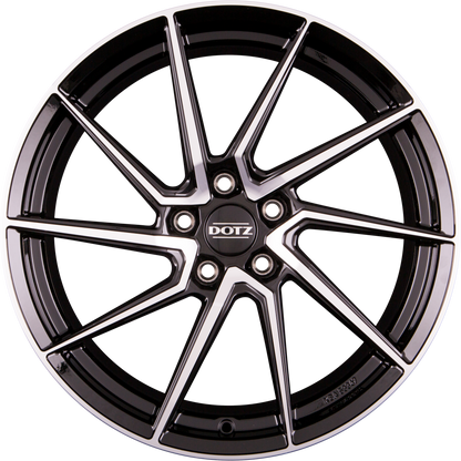 Dotz Spa DARK - Schwarz Glänzend Frontpoliert Alufelge 8x18 Zoll ET40 LK 5x114.3 ML71.6