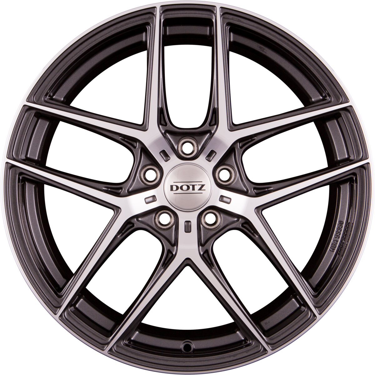 Dotz Lagunaseca DARK - Gunmetal Glänzend Frontpoliert Alufelge 9x20 Zoll ET40 LK 5x112 ML70.1